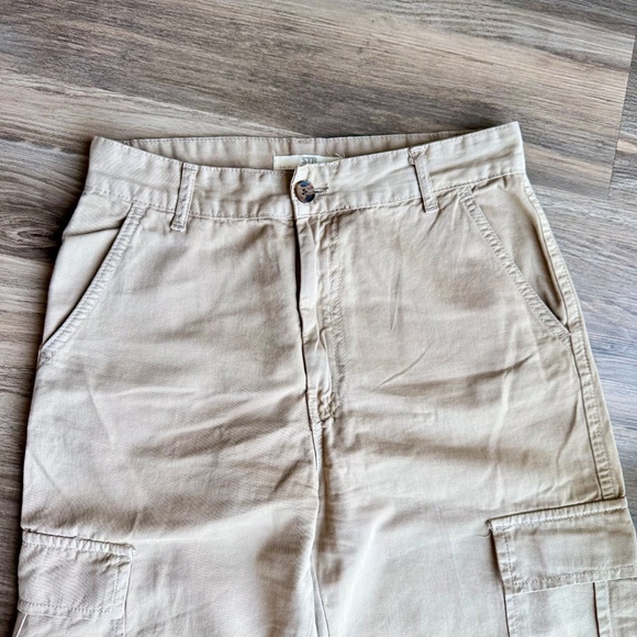 STR Stradivarius Cargo Pants Khaki Utility Straight Leg Size 6 - Picture 5 of 13